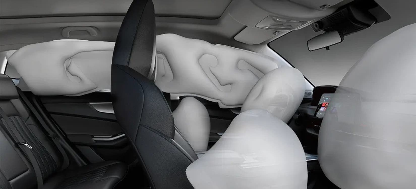 6 bolsas de aire: 2 frontales, 2 laterales y 2 tipo cortina.