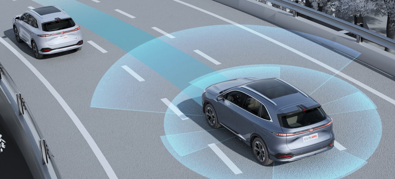 Control crucero adaptativo integrado IACC y advertencia de abandono de carril LDW.